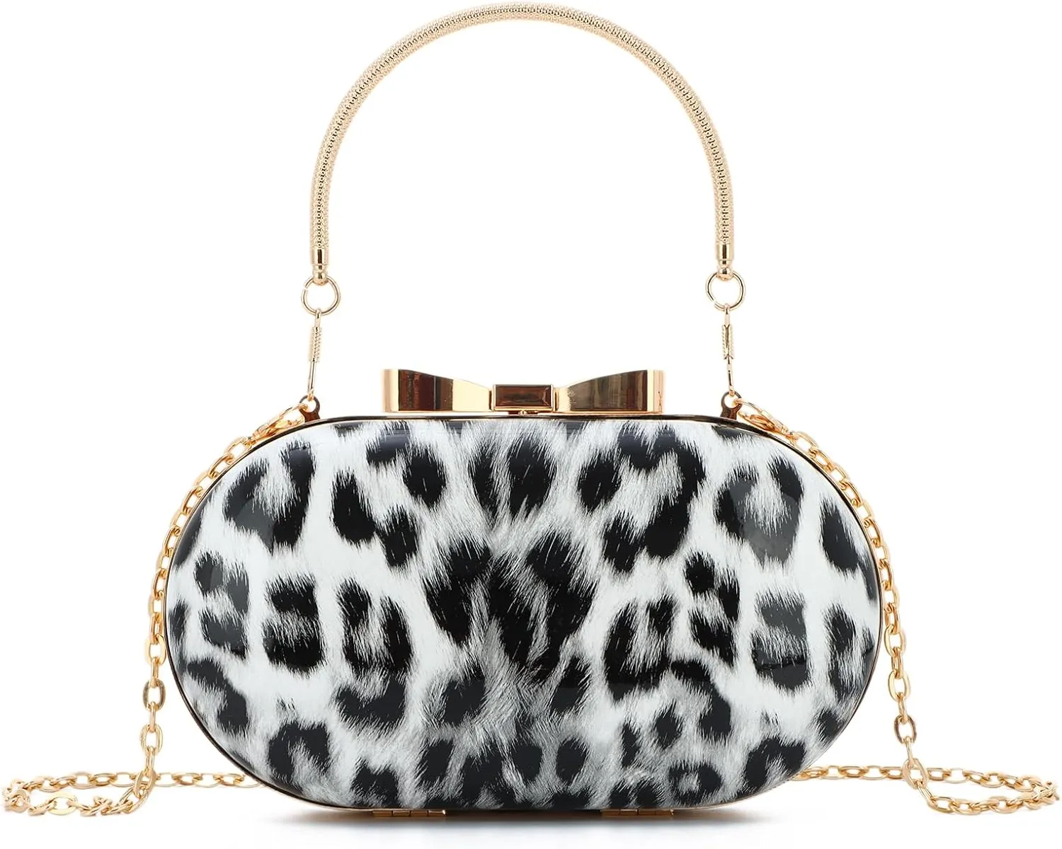 Small Leopard Purse for Women Leopard Evening Tote Bag Cheetah Print Purse Handbag with Chain for Wedding Party