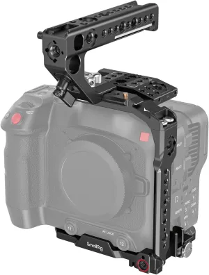SmallRig Camera Cage Handheld Kit for EOS C70 for Canon with NATO Top Handle, Cable Clamp for HDMI, Top Plate, Side Plate, Baseplate, 1/4''-20 Screw, Locating Holes for ARRI