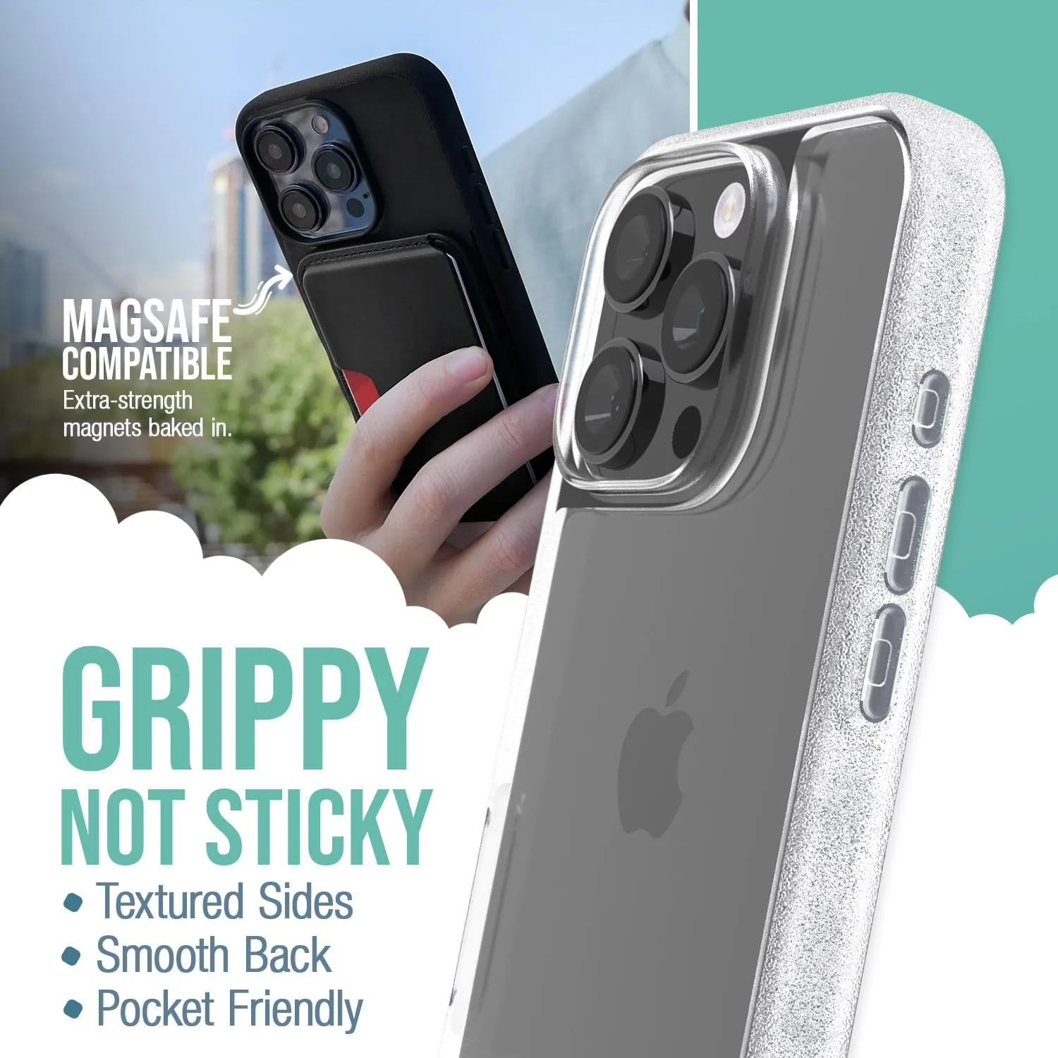 Smartish® iPhone 16 Pro Clear Case - Gripmunk [Lightweight   Protective] Slim Drop Tested Ultra Thin Grip Cover for Apple iPhone 16 Pro - Clearly Clear