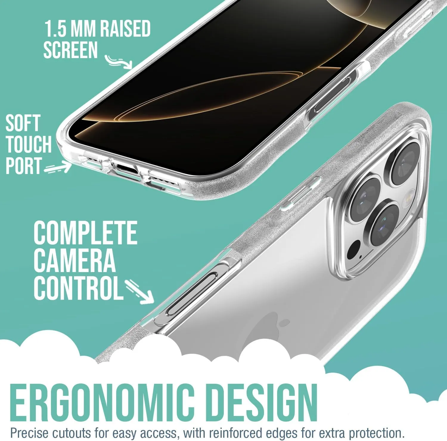 Smartish® iPhone 16 Pro Clear Case - Gripmunk [Lightweight   Protective] Slim Drop Tested Ultra Thin Grip Cover for Apple iPhone 16 Pro - Clearly Clear