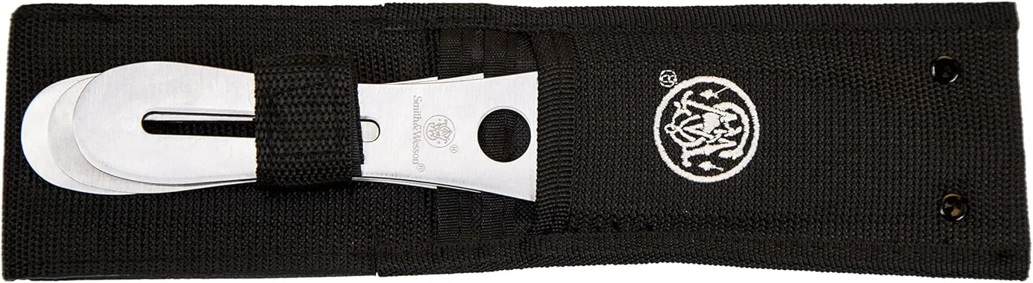 Smith & Wesson Bullseye Throwing Products with Full Tang Stainless Steel Design and Protective Nylon Sheaths for Recreation and Competition