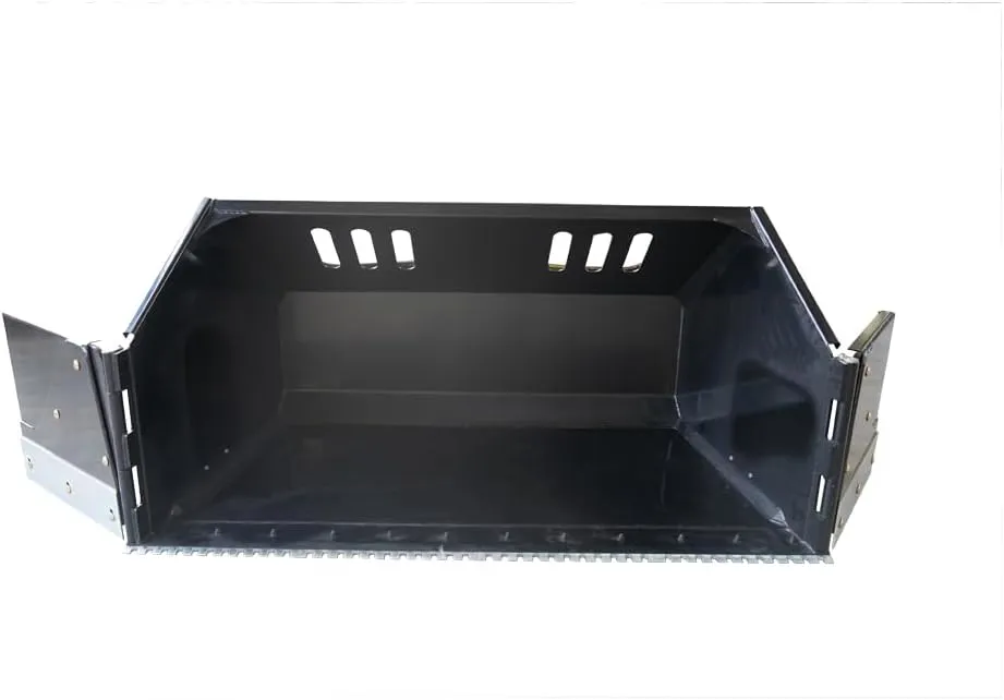 Snow Removal Bucket Skid Steer with Hydraulic Sides for Efficient Snow Cleaning, 48" Wide, Steel Construction, Black