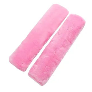 Soft Faux Car Seat Belt Cover Pad,Car Safety Seat Belt Strap Shoulder Pad for Adults and Children,Suitable for Car Seat Belt,Backpack,Shoulder Bag,Set of 2 (Pink)