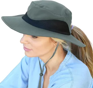 Solaris Ponytail Hole Sun Hats for Women, UPF 50  Sun Protection Outdoor Tribe Packable Cooling Hat for Gardening