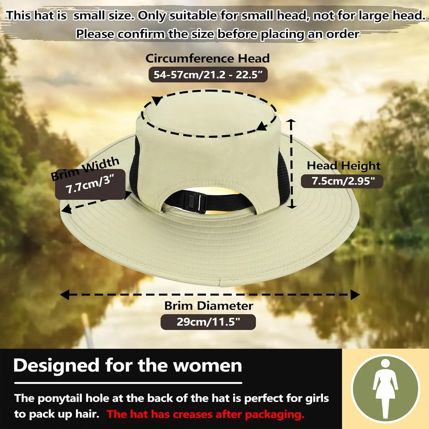 Solaris Ponytail Hole Sun Hats for Women, UPF 50  Sun Protection Outdoor Tribe Packable Cooling Hat for Gardening