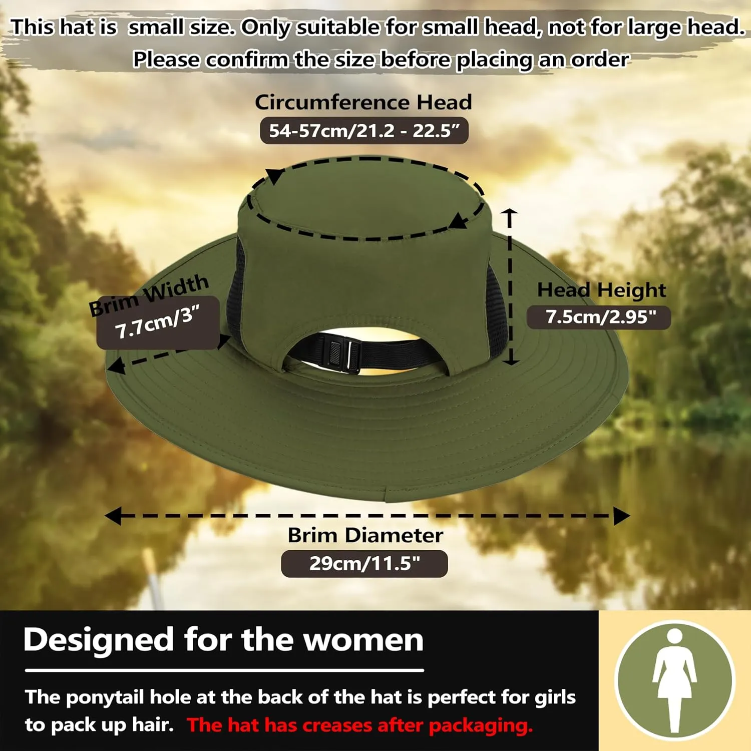 Solaris Ponytail Hole Sun Hats for Women, UPF 50  Sun Protection Outdoor Tribe Packable Cooling Hat for Gardening