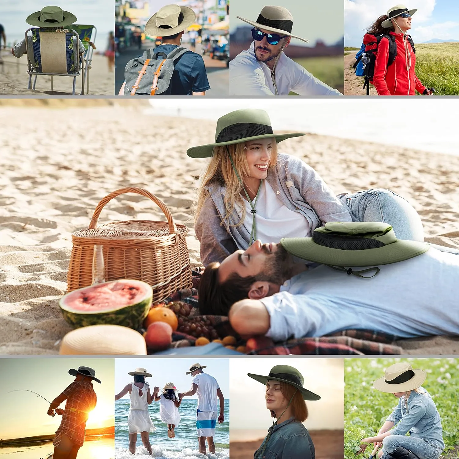 Solaris Ponytail Hole Sun Hats for Women, UPF 50  Sun Protection Outdoor Tribe Packable Cooling Hat for Gardening