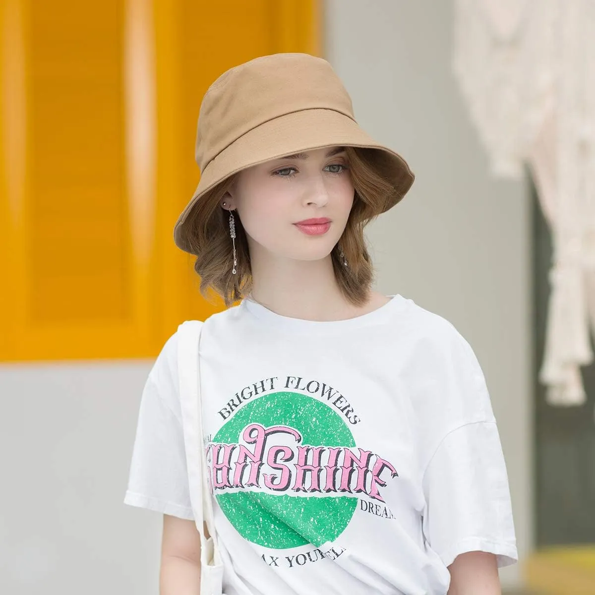 SOMALER Womens Cotton Wide Brim Sun Hats UPF50  UV Packable Beach Hat Summer Bucket Cap for Travel