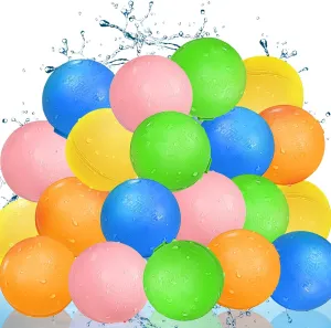 SOPPYCID Reusable Magnetic Water Balloons, Kids Summer Outdoor Toys, Quick Fill Self Sealing Water Bomb for Kids Adult Water Polo Fight Games,Summer Fun Party Water Balls with Storage Bag (20pack)