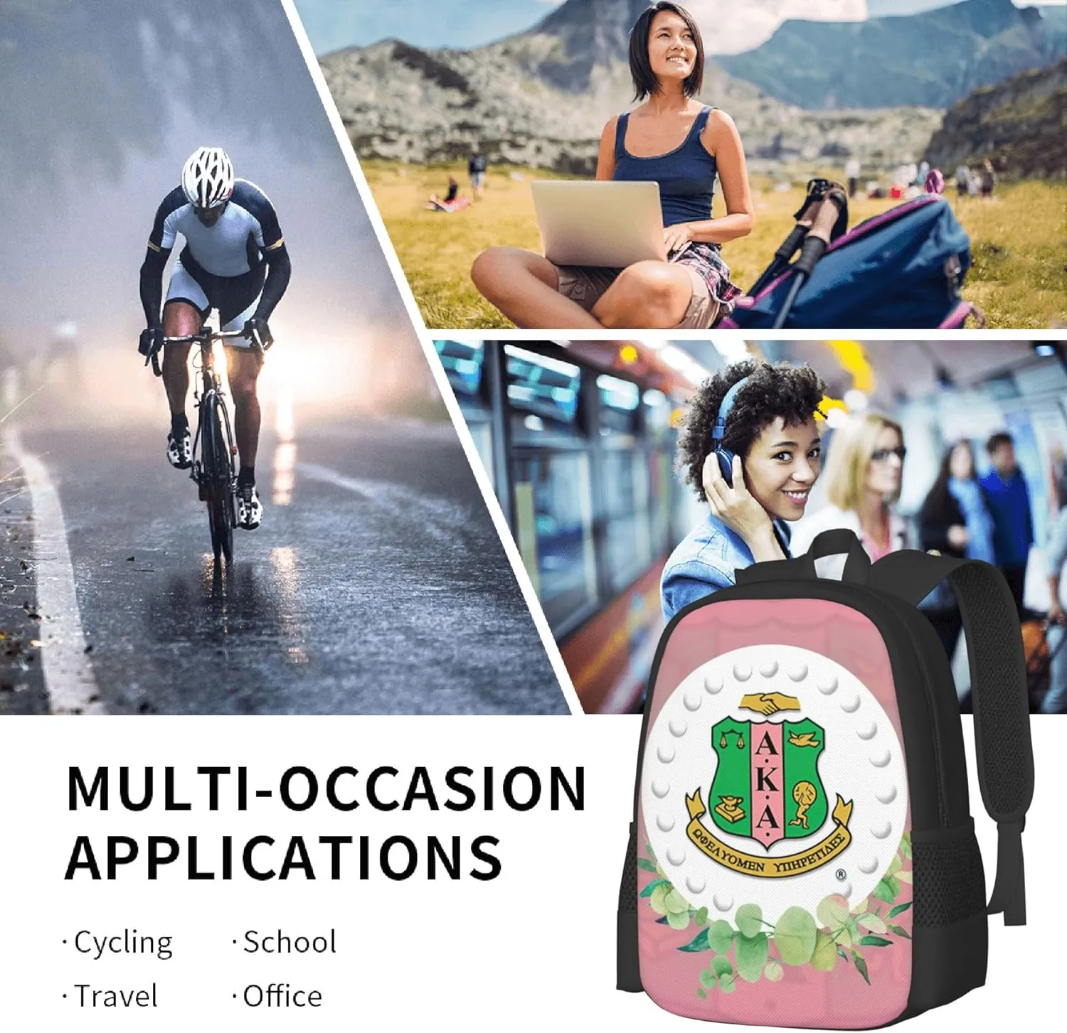 Sorority Multifunctional Backpack Large Travel Backpack for Men Women Computer Work Business Carry on Daypack