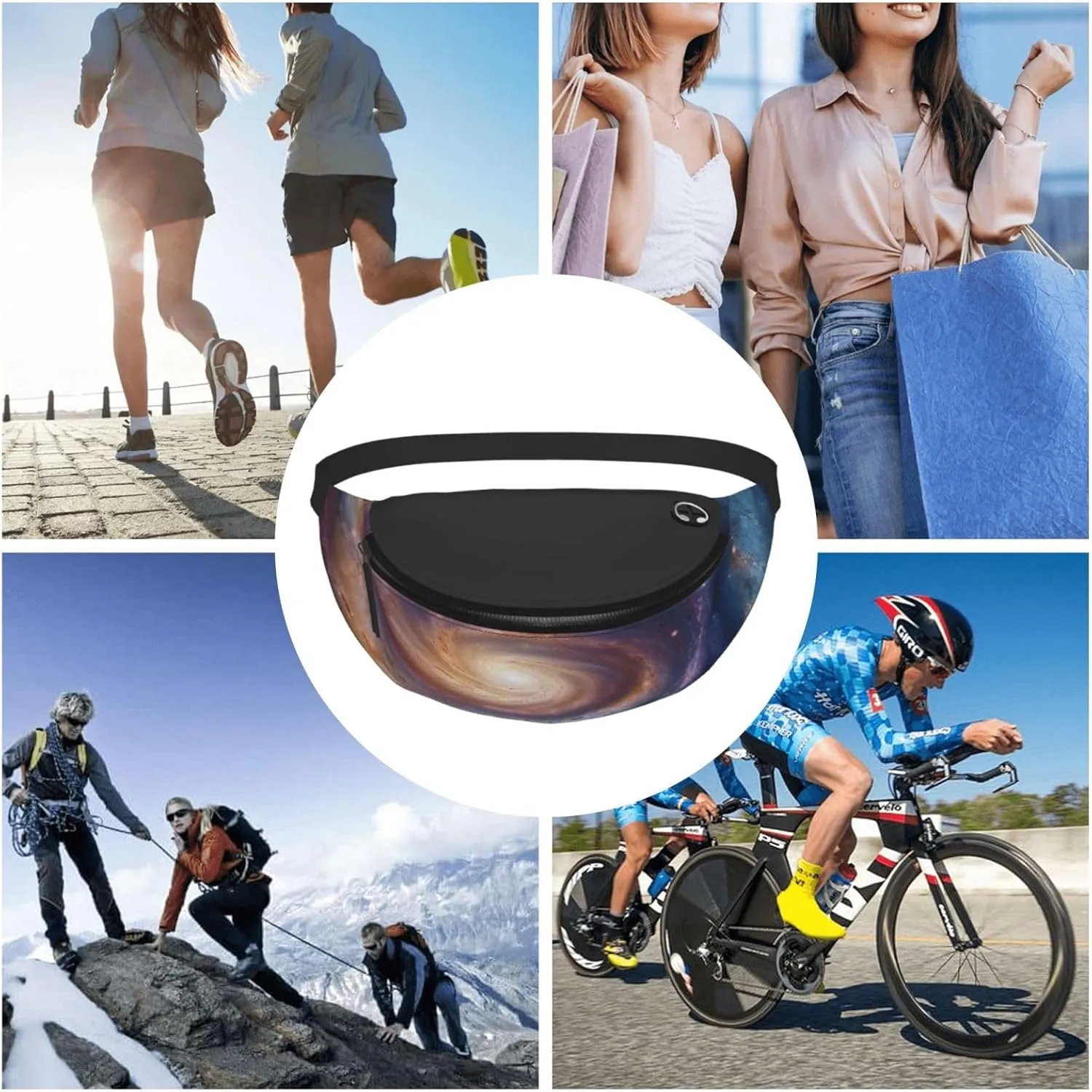 Space Spiral Cosmic Energy Fanny Pack for Man Women Waist Bag Adjustable Belt Casual Chest Bag Bum Bags for Travel Sports Running Hiking Waist Packs