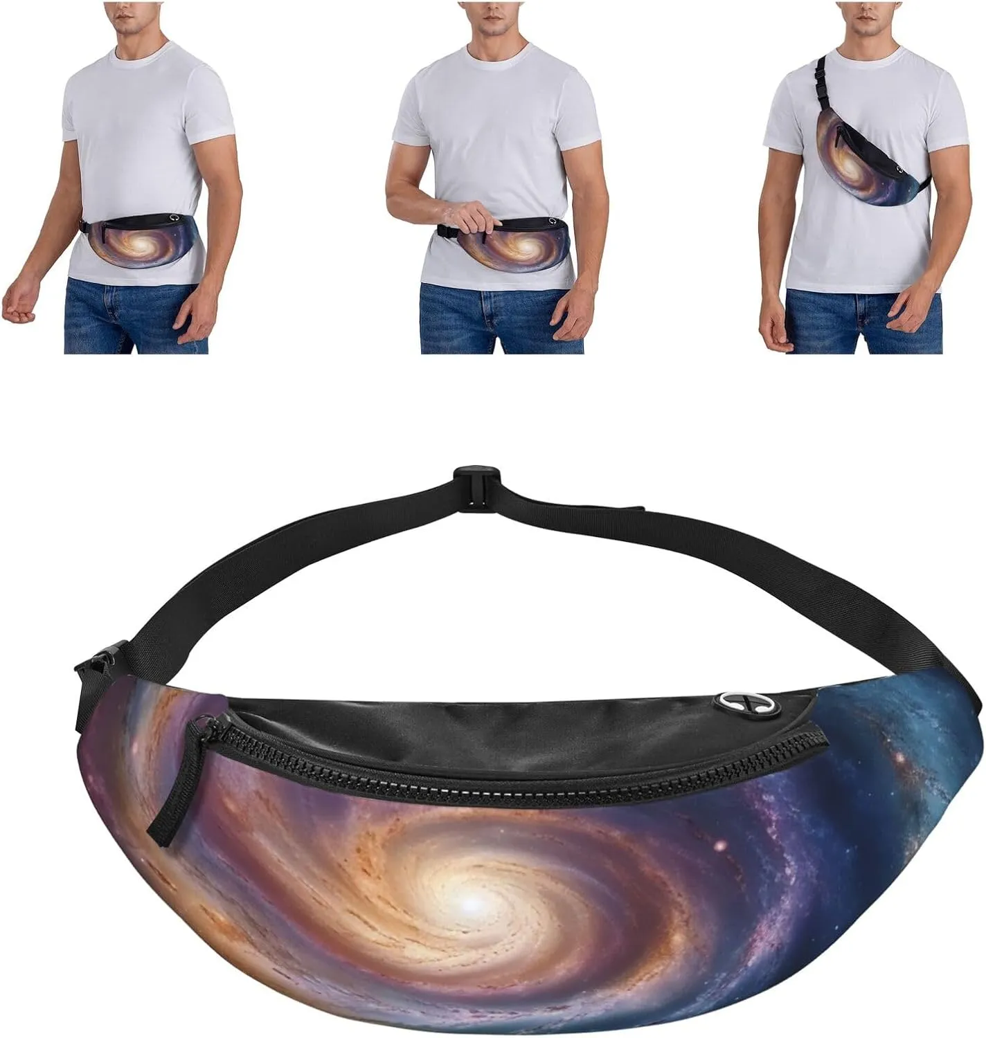 Space Spiral Cosmic Energy Fanny Pack for Man Women Waist Bag Adjustable Belt Casual Chest Bag Bum Bags for Travel Sports Running Hiking Waist Packs