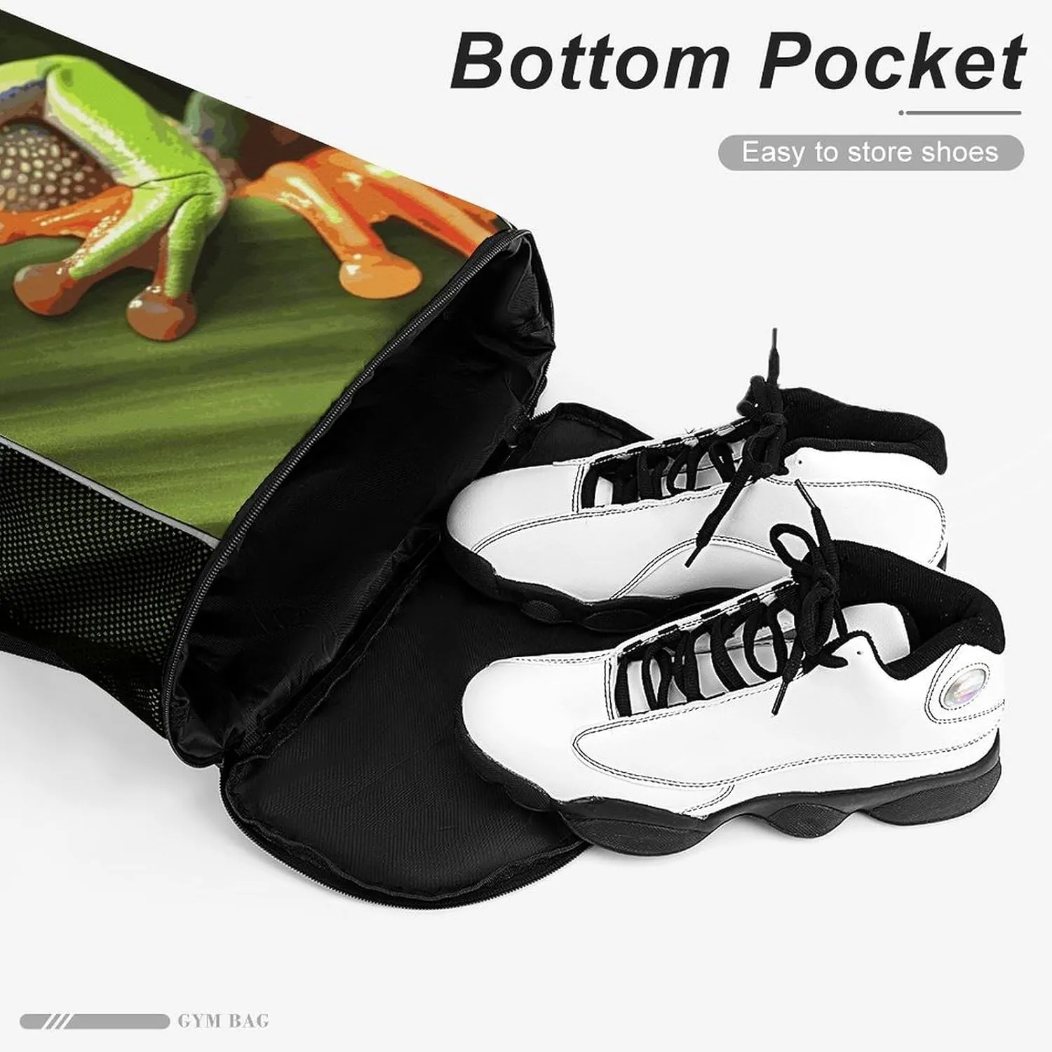 Sport Drawstring Backpack Beach Bag Tree Frog Drawstring Bag Suitable for Fitness And Swimming