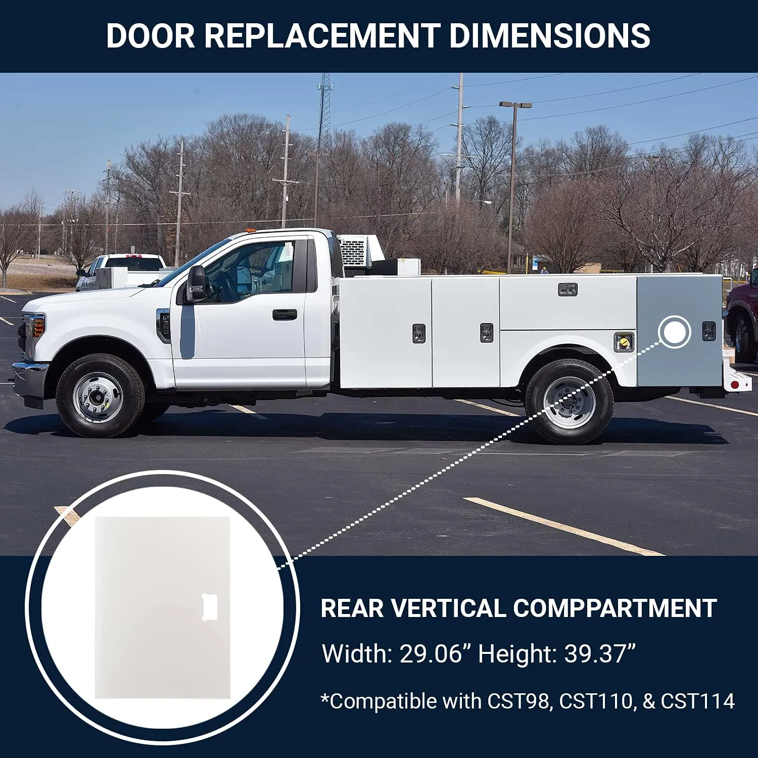 Stahl Truck Bodies - 231948-PC - Vertical Door Challenger ST Service Body (2012-Current) - Replacement for Side Vertical Compartment Doors: CST98, CST110, and CST134