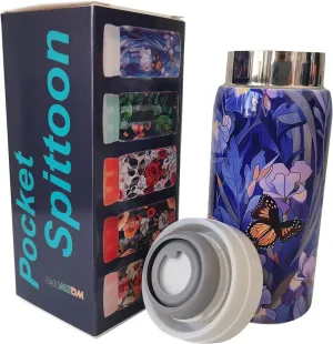 Stainless Steel Pocket Spit Cup 6.5 Oz Spittoon Cup Sunflower Seed Repeatable Spit Bottle for Travel or Car, Light Convenient Wide Mouth and Easy to Clean-Purple (purple)