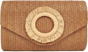 Straw Clutch Purse for Women,Summer Beach Bag,Envelope Evening Clutch Handbags for Formal Party Wedding 2025