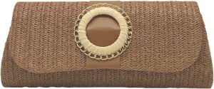Straw Woven Clutch Purse 2025 Summer Boho Evening Handbag Chain Crossbody Bag Flap Envelope Vacation