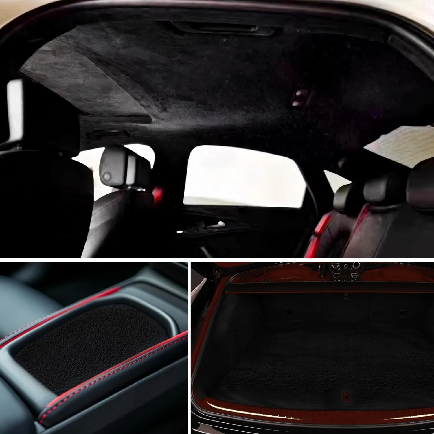 Suede Auto Headliner Fabric 98" L × 60" W with Foam Backing - Tube Packaging - Black Interior Replacement Material for Car/Truck/SUV/RV Roof - Home Repair/DIY Headliner Material