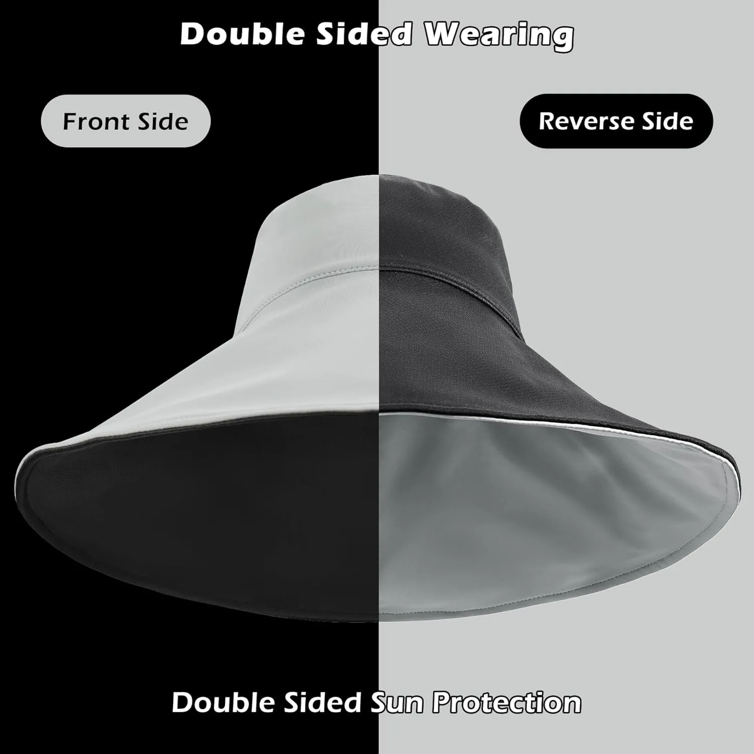 Sukeen Wide Brim Sun Hats for Women Men, Double Sided Wearing Fishing Hats UPF50  Cooling Bucket Hat for Beach Hiking Outdoor
