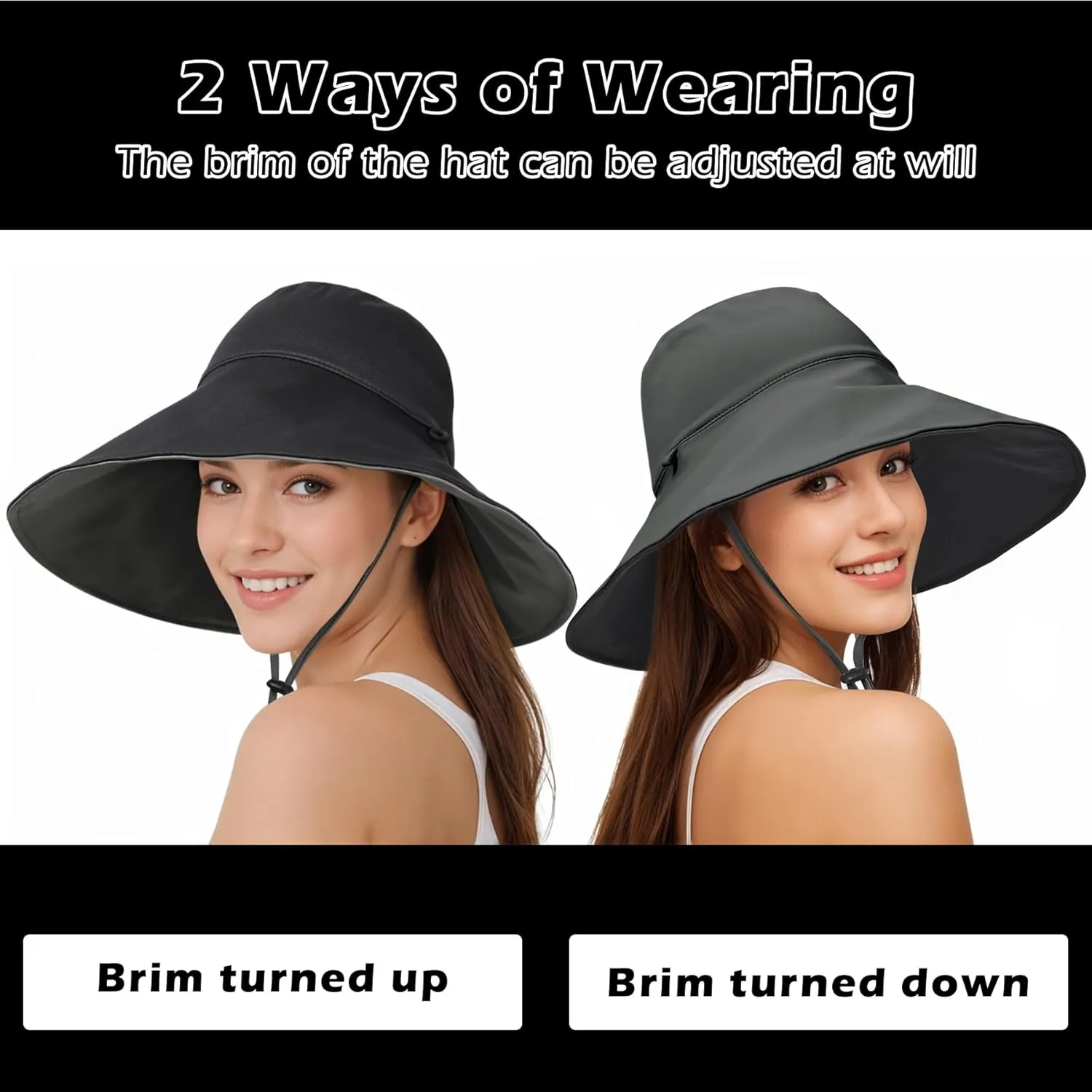 Sukeen Wide Brim Sun Hats for Women Men, Double Sided Wearing Fishing Hats UPF50  Cooling Bucket Hat for Beach Hiking Outdoor