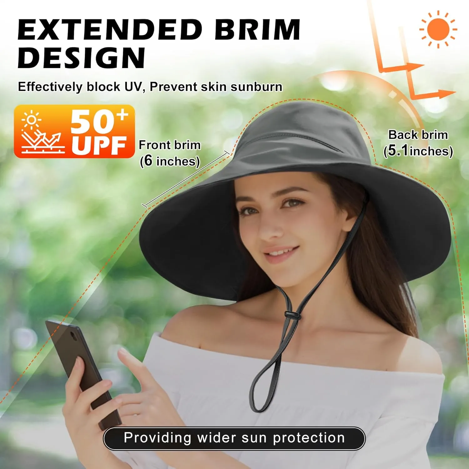 Sukeen Wide Brim Sun Hats for Women Men, Double Sided Wearing Fishing Hats UPF50  Cooling Bucket Hat for Beach Hiking Outdoor