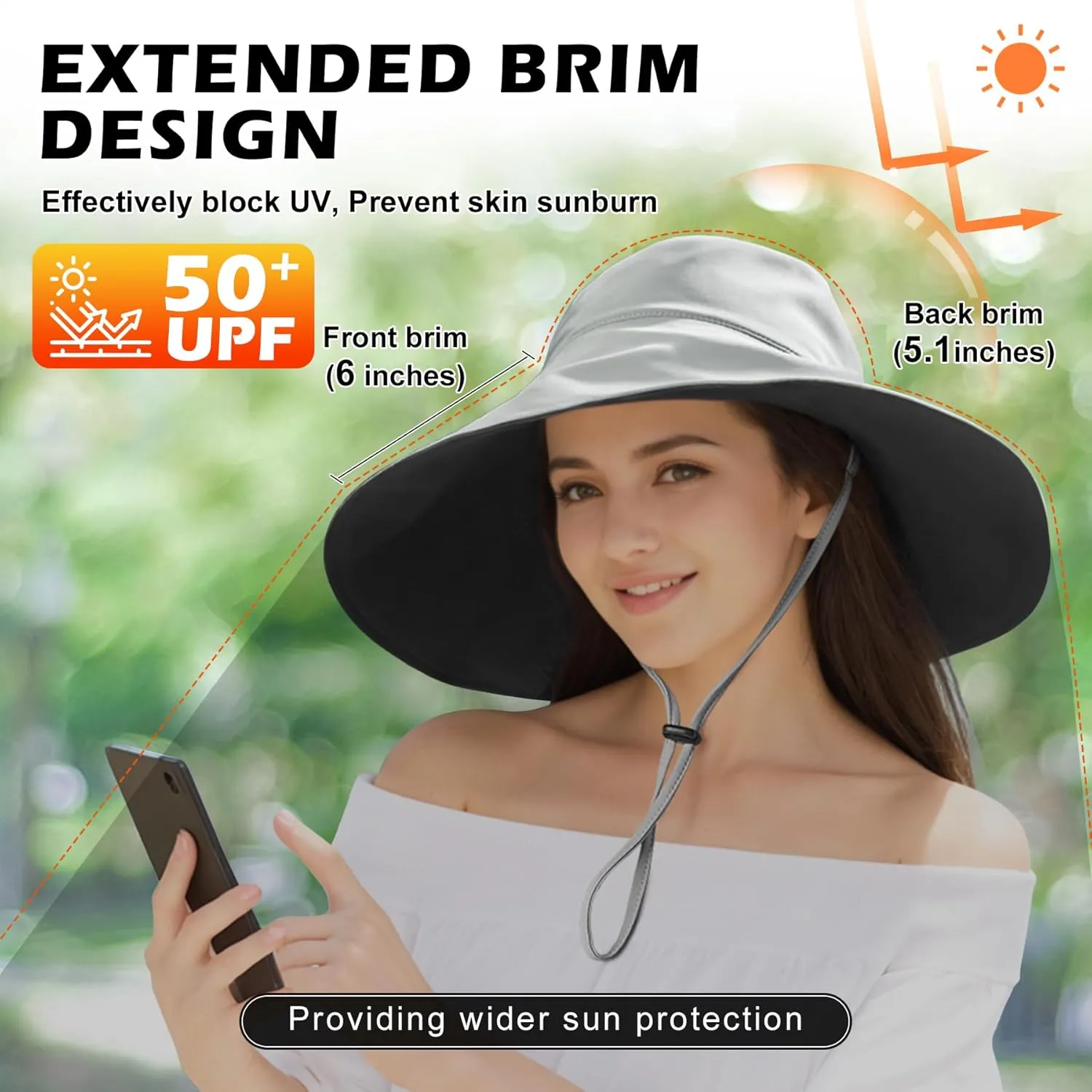 Sukeen Wide Brim Sun Hats for Women Men, Double Sided Wearing Fishing Hats UPF50  Cooling Bucket Hat for Beach Hiking Outdoor