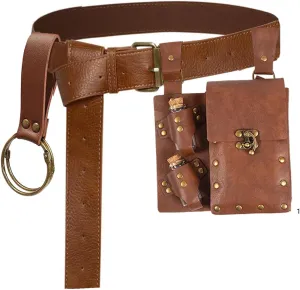 SUMGOGO Retro Belt Pouch Waist Bag Womens Fanny Pack Cellphone Holder Steampunk Medieval Renaissance Purse Costume Accessory