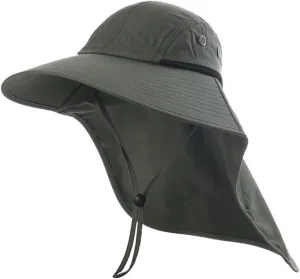 Summer Adjustable Sun Protection Fishing Hat Outdoor Wide Brim Boonie Bucket Mesh Breathable Sun Cap