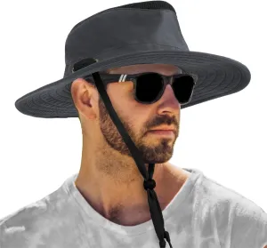 SUN CUBE Wide Brim Sun Hat for Men Women, Sun Protection UV Hat, Safari Hiking Boonie Hat