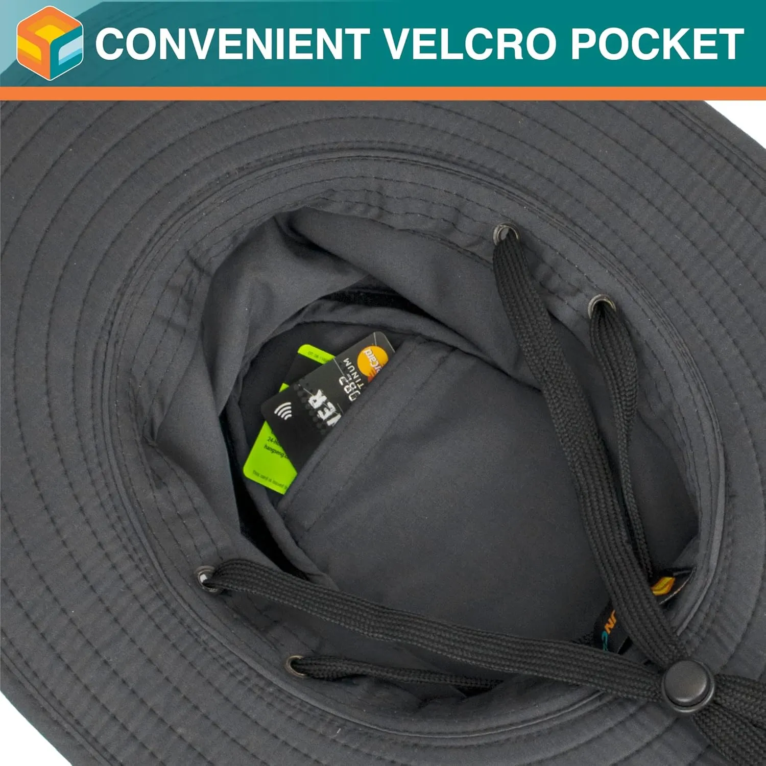 SUN CUBE Wide Brim Sun Hat for Men Women, Sun Protection UV Hat, Safari Hiking Boonie Hat