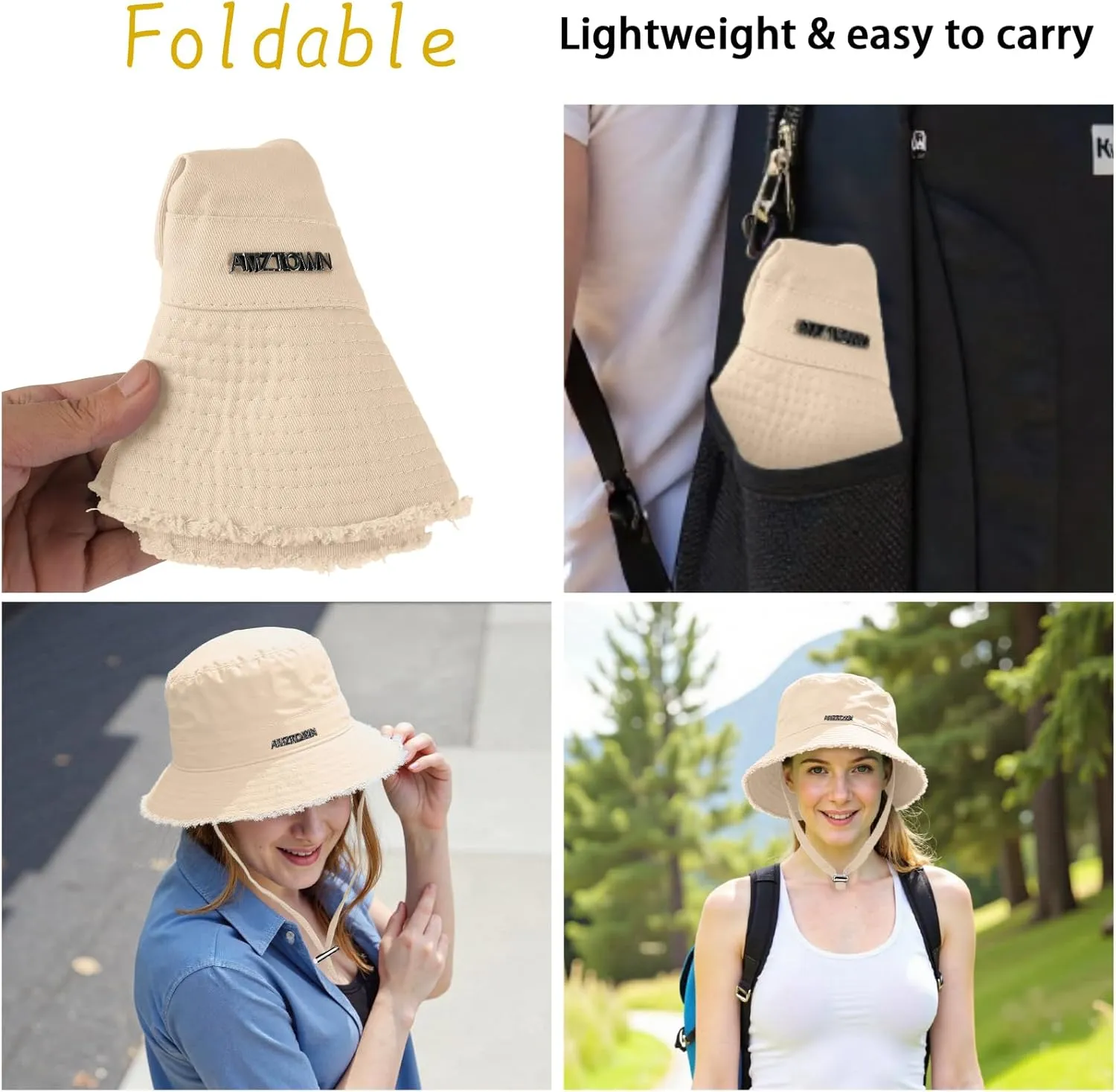 Sun Hats for Women Men Boonie Hat Foldable, Sun UV Protection UPF 50  Hat Hiking Beach Fishing Summer Safari