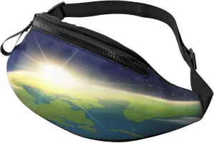 Sunrise Earth Space Fanny Pack, Crossbody Waist Packs for Women Men Waist Bags with Adjustable Strap for Travel Running Hiking Sport