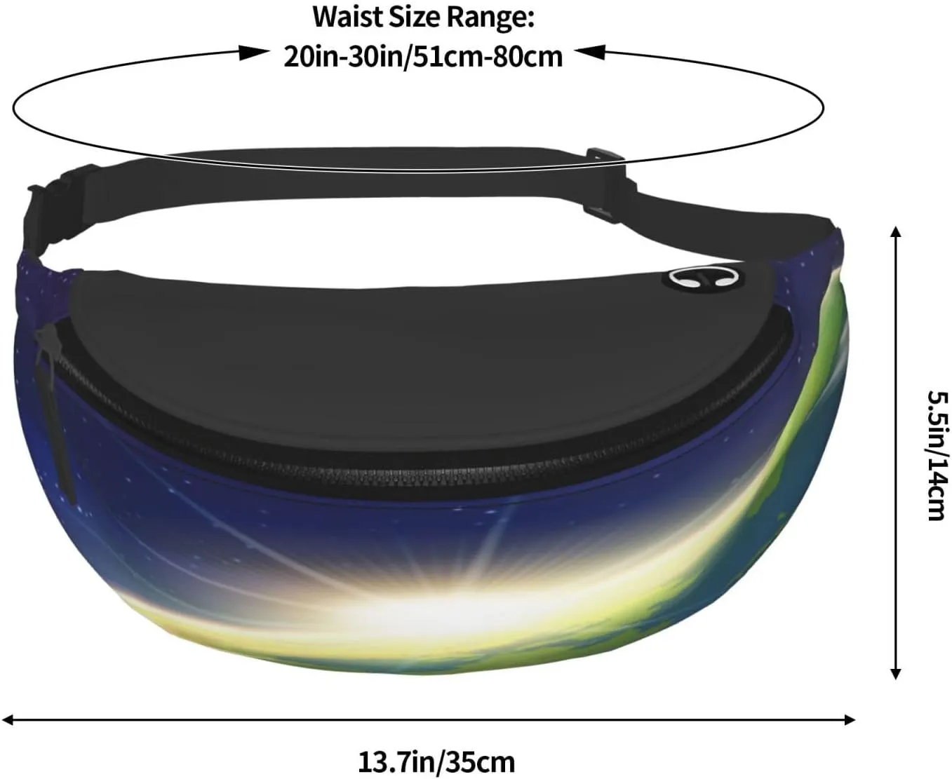 Sunrise Earth Space Fanny Pack, Crossbody Waist Packs for Women Men Waist Bags with Adjustable Strap for Travel Running Hiking Sport
