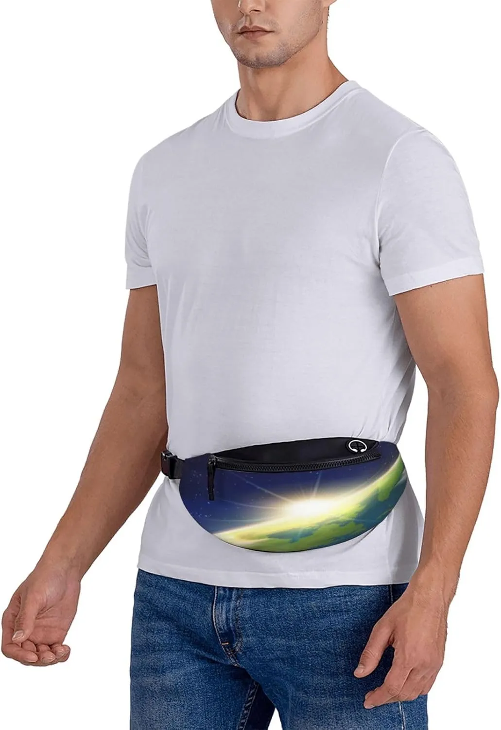Sunrise Earth Space Fanny Pack, Crossbody Waist Packs for Women Men Waist Bags with Adjustable Strap for Travel Running Hiking Sport