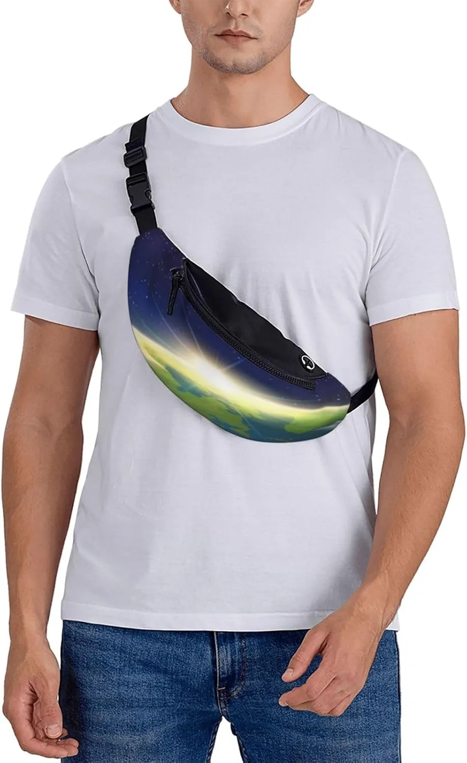 Sunrise Earth Space Fanny Pack, Crossbody Waist Packs for Women Men Waist Bags with Adjustable Strap for Travel Running Hiking Sport