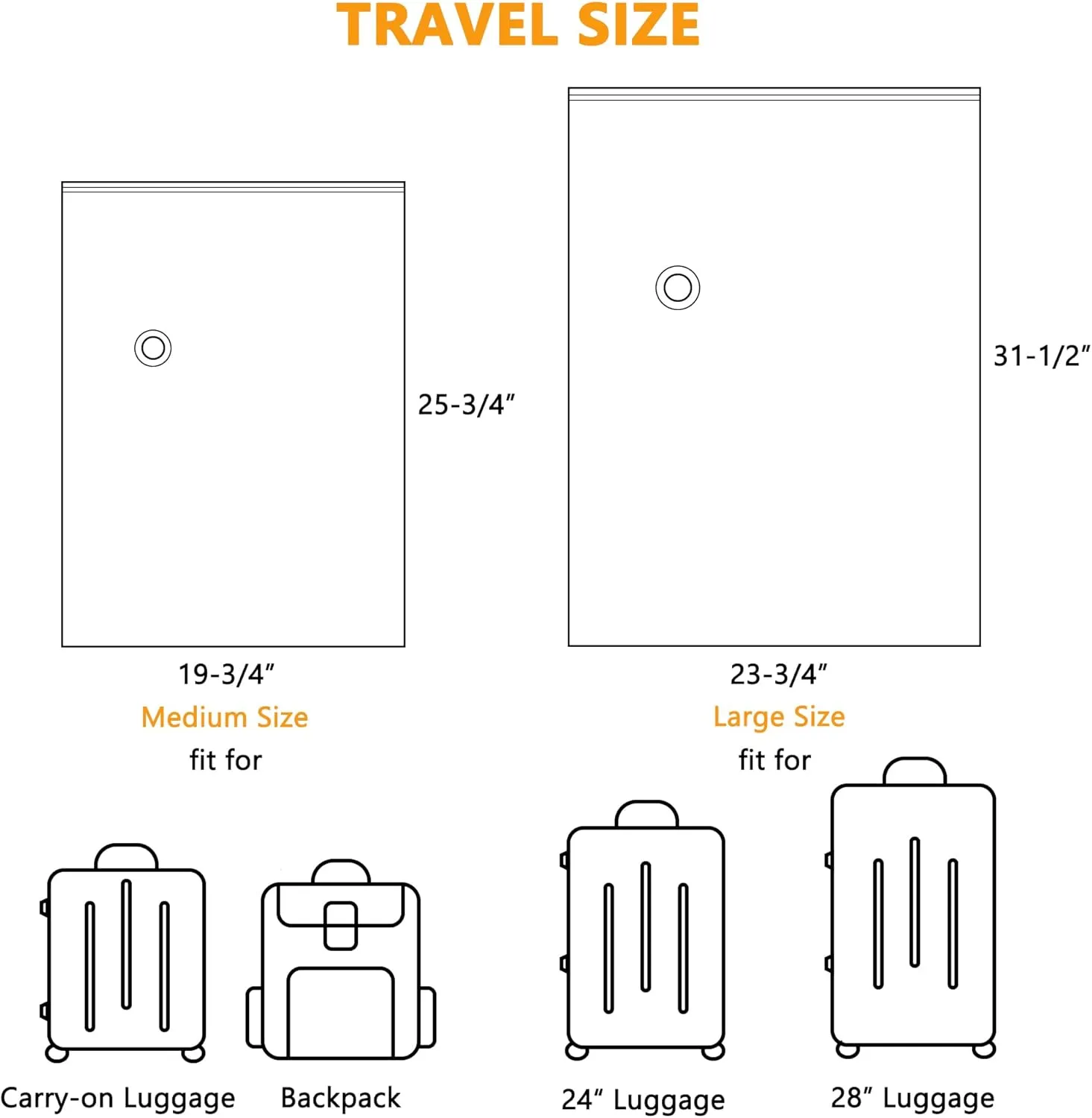 SUOCO Travel Vacuum Bags for Luggage and Backpack, 6 Medium Reusable Compression Bags with Wireless Electric Pump, Packing Seal Space Saver Storage Bags for Clothing, Carry on Suitcase