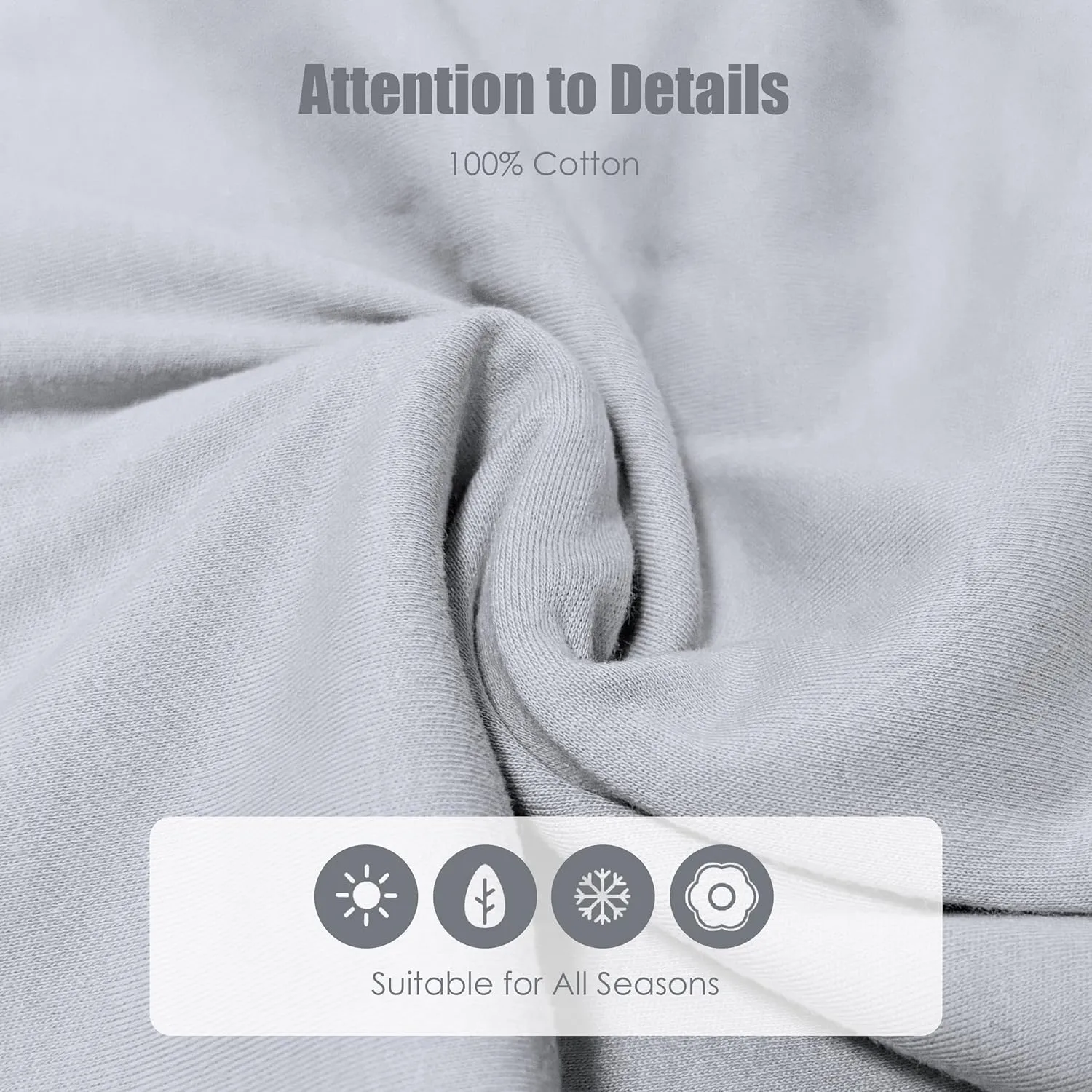 SWEET DOLPHIN Baby Sleep Sack 18-24 Months - 100% Cotton 2-Way Zipper TOG 0.5 Infant Wearable Blanket, Newborn Essentials Toddler 3 Pack Sleeping Sacks - Grey