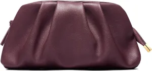 SWEETV Dressy Vegan Leather Clutch Purse for Women Formal, Soft Pleated PU Evening Clutch for Weddings, Proms, Cocktail-Gemma