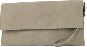 T151 - Italian clutch evening bag made of suede