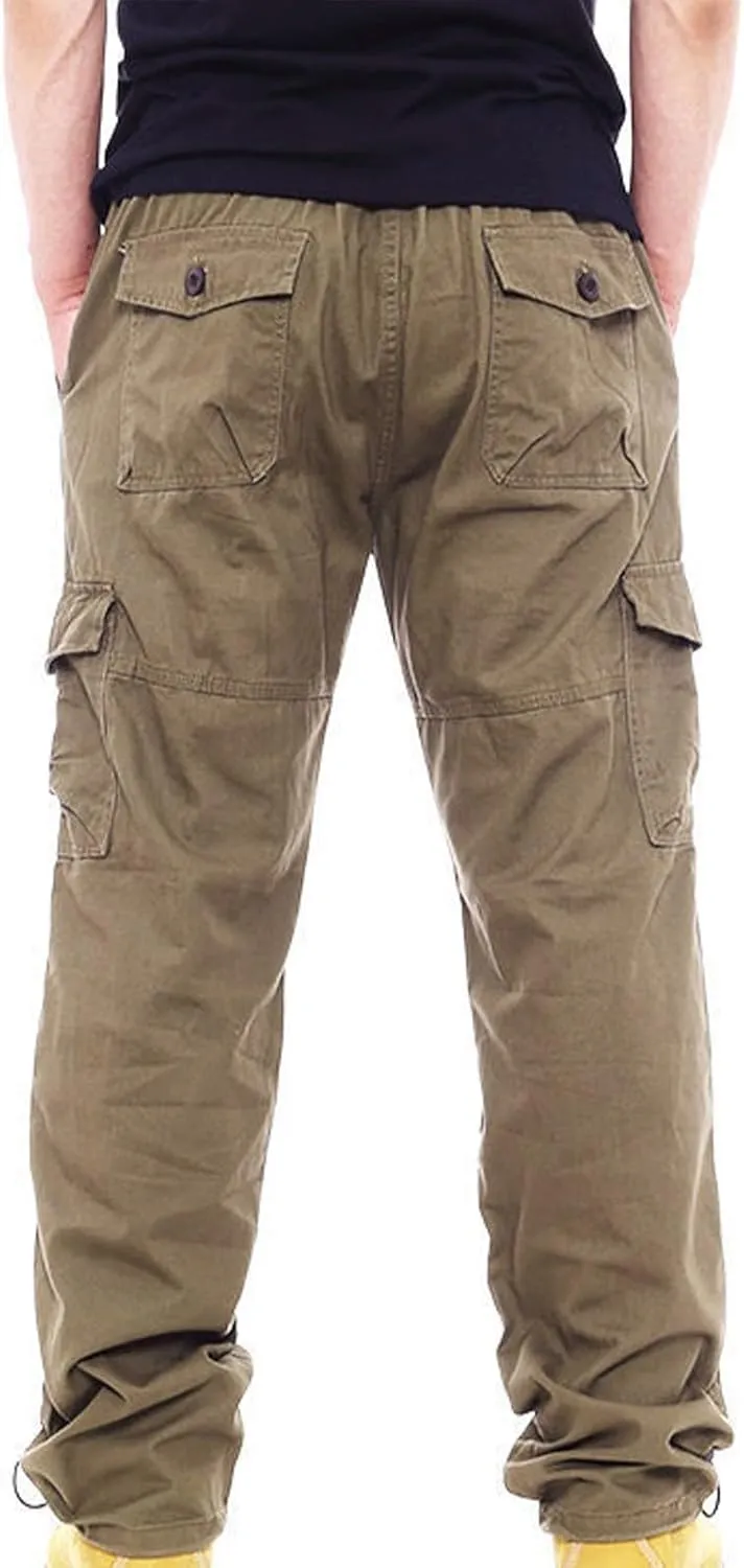 Tactical Pants for Men Utility Long Palazzo Cargo Pants Military Ripstop Work Streetwear with Multiple Pockets