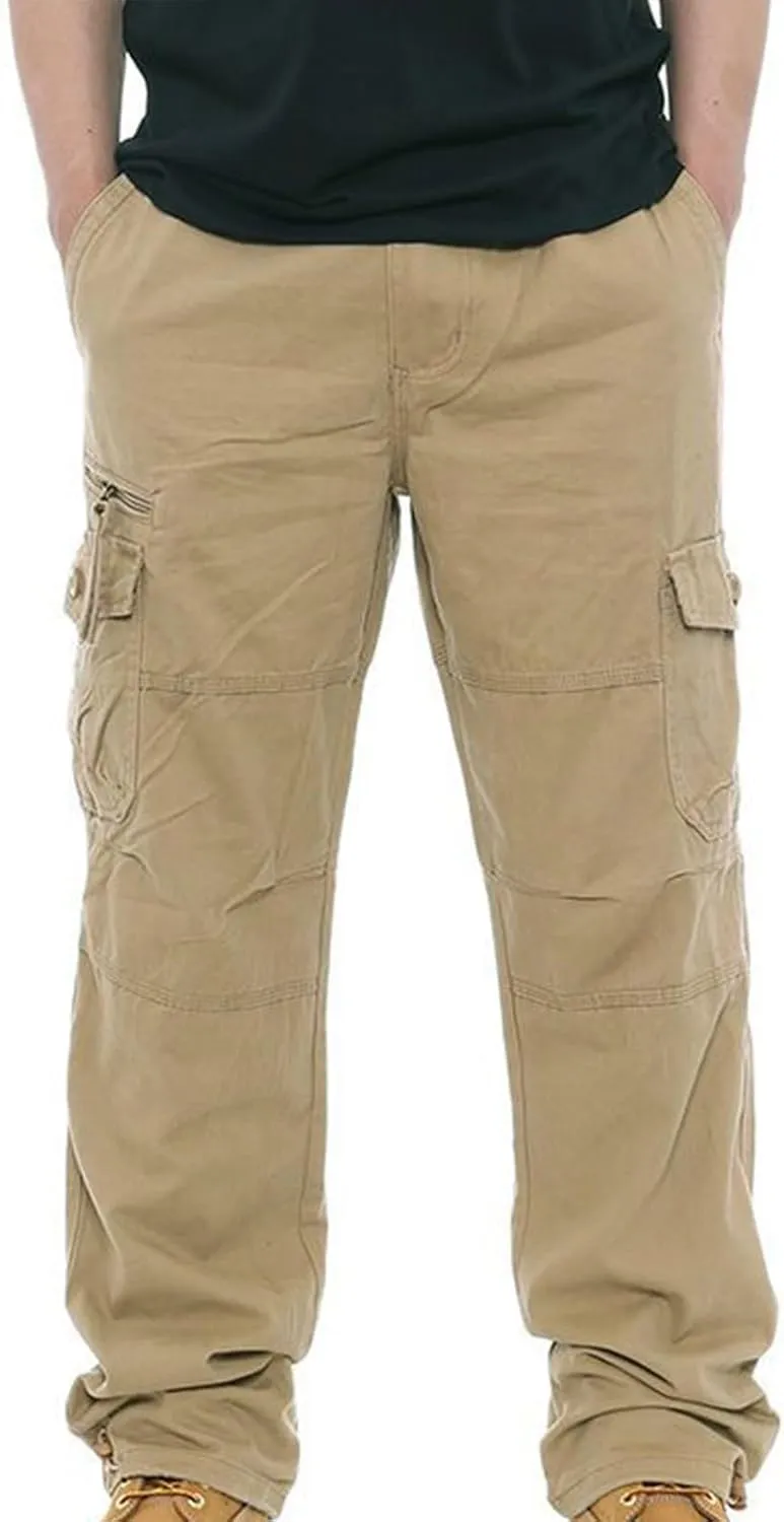 Tactical Pants for Men Utility Long Palazzo Cargo Pants Military Ripstop Work Streetwear with Multiple Pockets