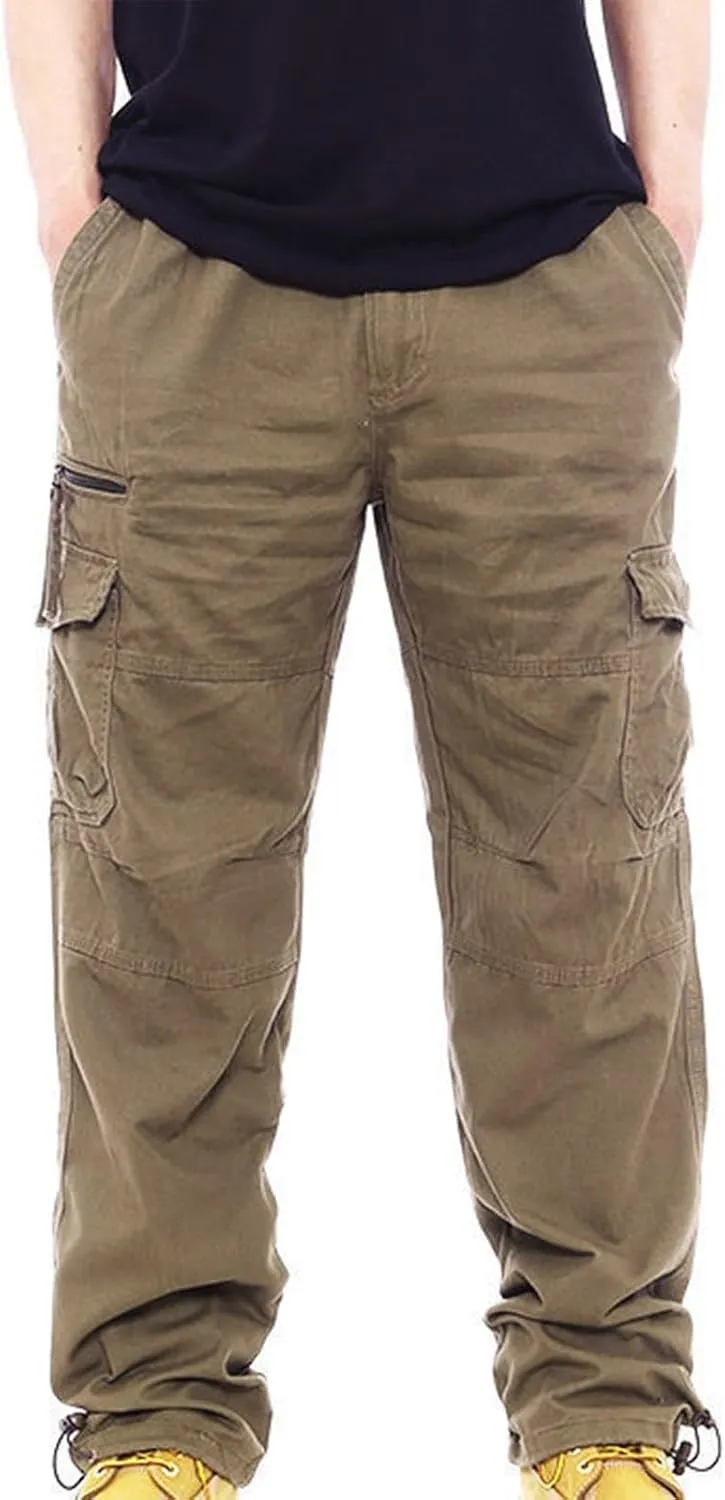 Tactical Pants for Men Utility Long Palazzo Cargo Pants Military Ripstop Work Streetwear with Multiple Pockets