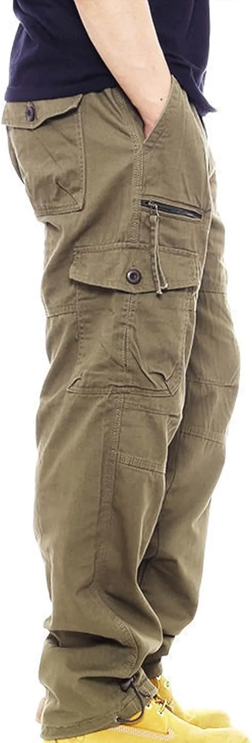 Tactical Pants for Men Utility Long Palazzo Cargo Pants Military Ripstop Work Streetwear with Multiple Pockets