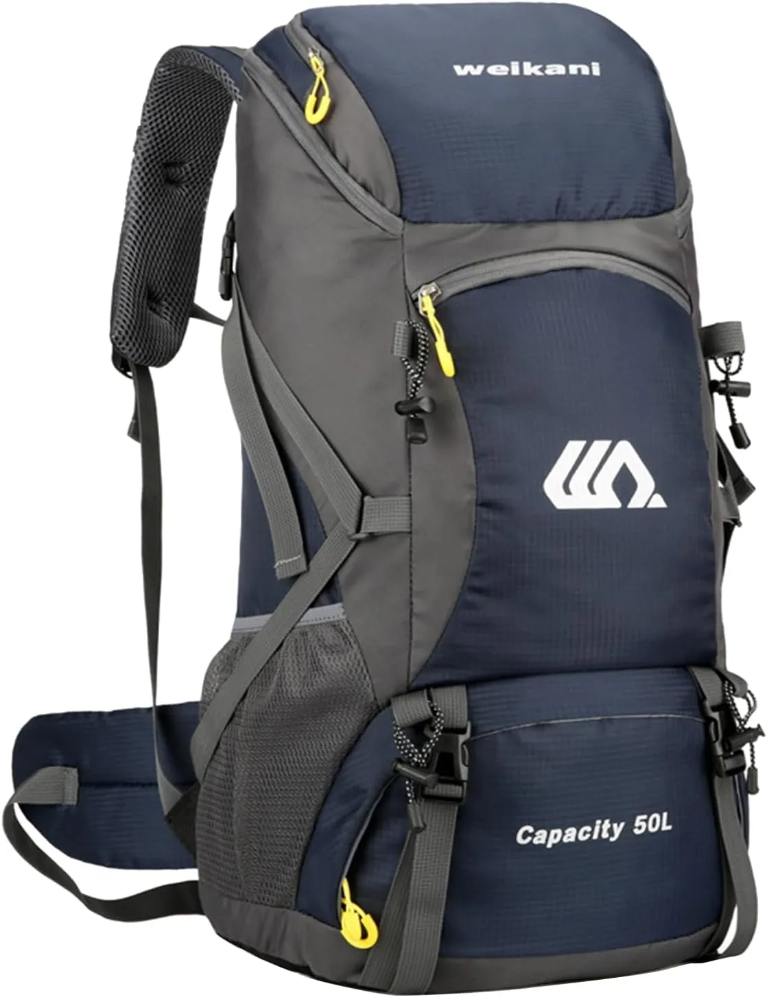 Taeku Hiking Daypack, 50L Waterproof Lightweight Backpack Travel Bag Climbing Backpacks for Outdoor Camping Travel (Blue)