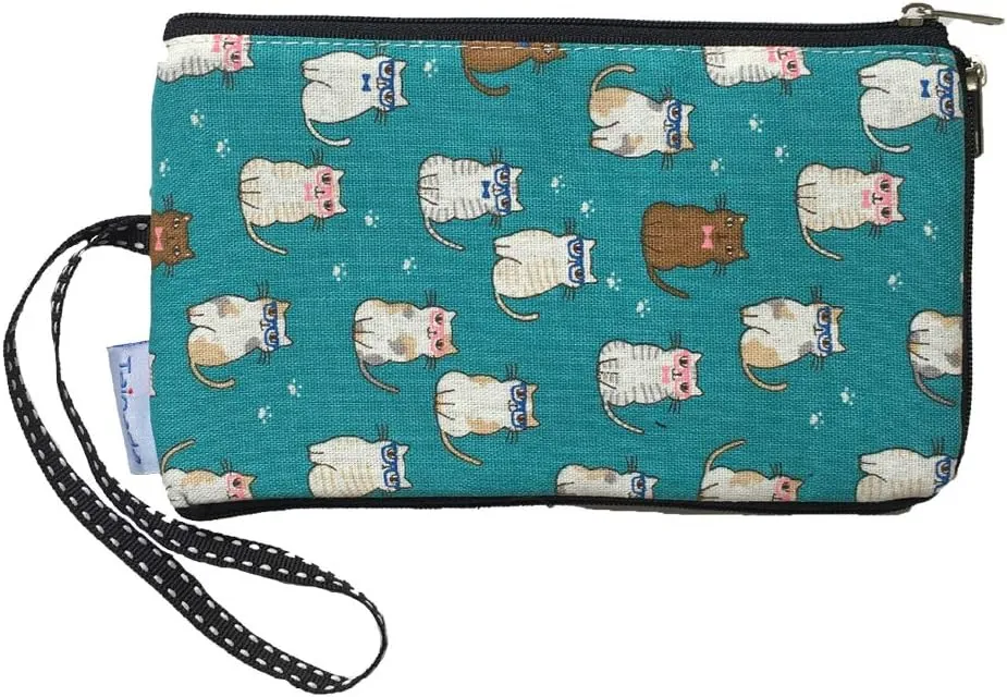 Tainada Women Phone Wristlet Clutch Dual Zippered Wallet Purse Pouch Bag for iPhone 15 Pro Max, 15 Plus, Samsung S23 