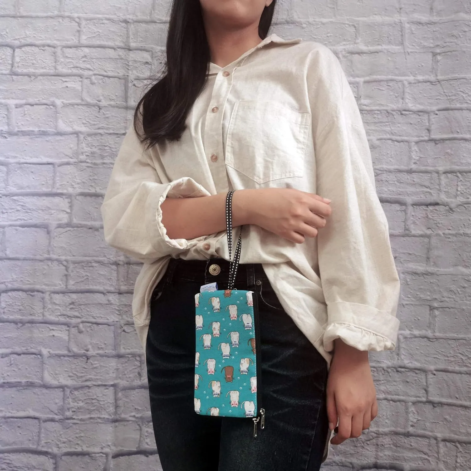 Tainada Women Phone Wristlet Clutch Dual Zippered Wallet Purse Pouch Bag for iPhone 15 Pro Max, 15 Plus, Samsung S23 