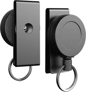 TALONITE 2 Pack Heavy Duty Retractable Keychain with Belt Clip, 360° Heavy Duty Retractable Key Ring Stealth Keychain Extender