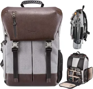 TARION Camera Backpack Waterproof Camera Bag Waterproof Certified IPX5 Large Capacity Side Access with 15.6 Inch Laptop Compartment Rain Cover for Women Men Photographer Lens Tripod Tablets