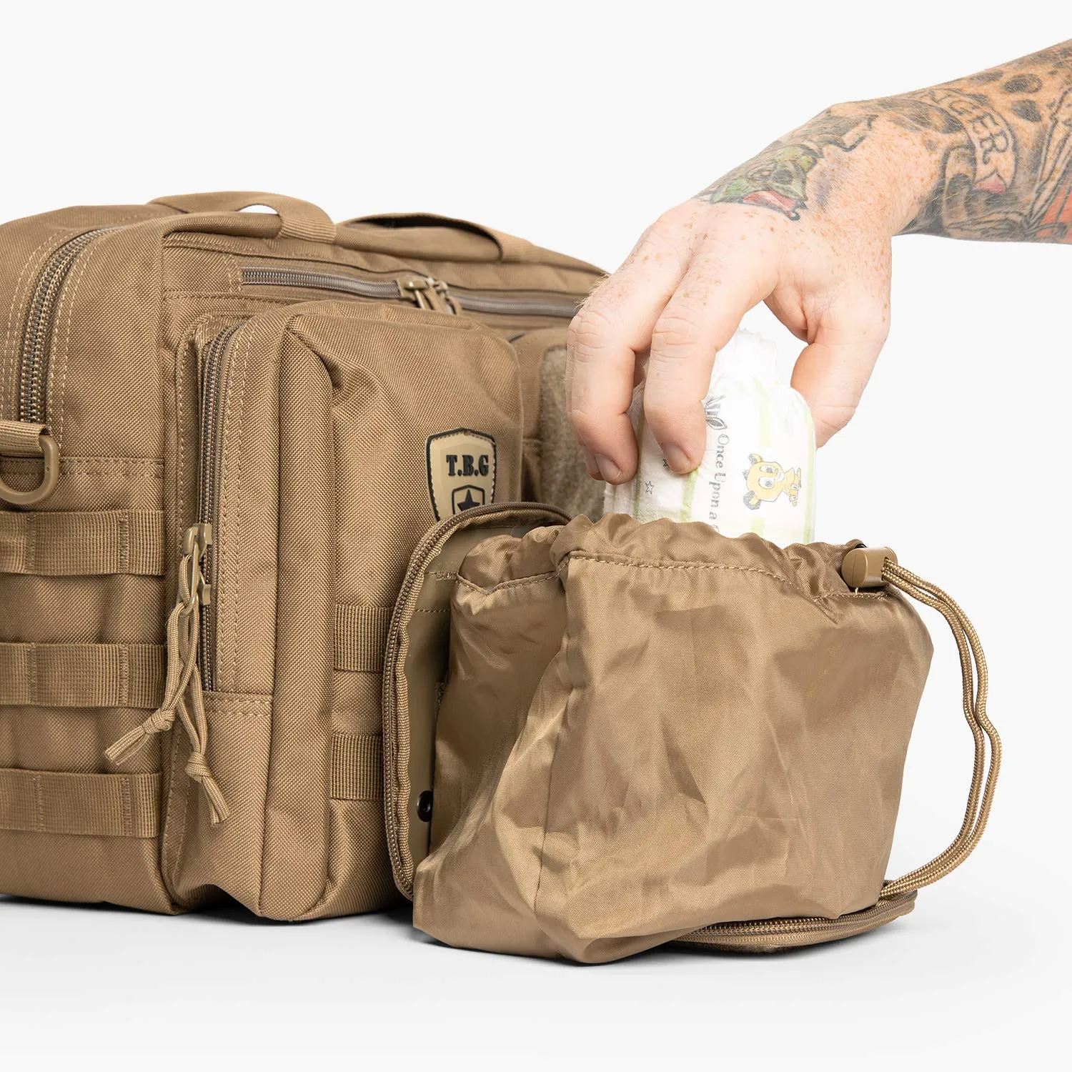 TBG - Dirty Diaper Dump Pouch for Tactical Diaper Bag - Removable & Washable (Black)
