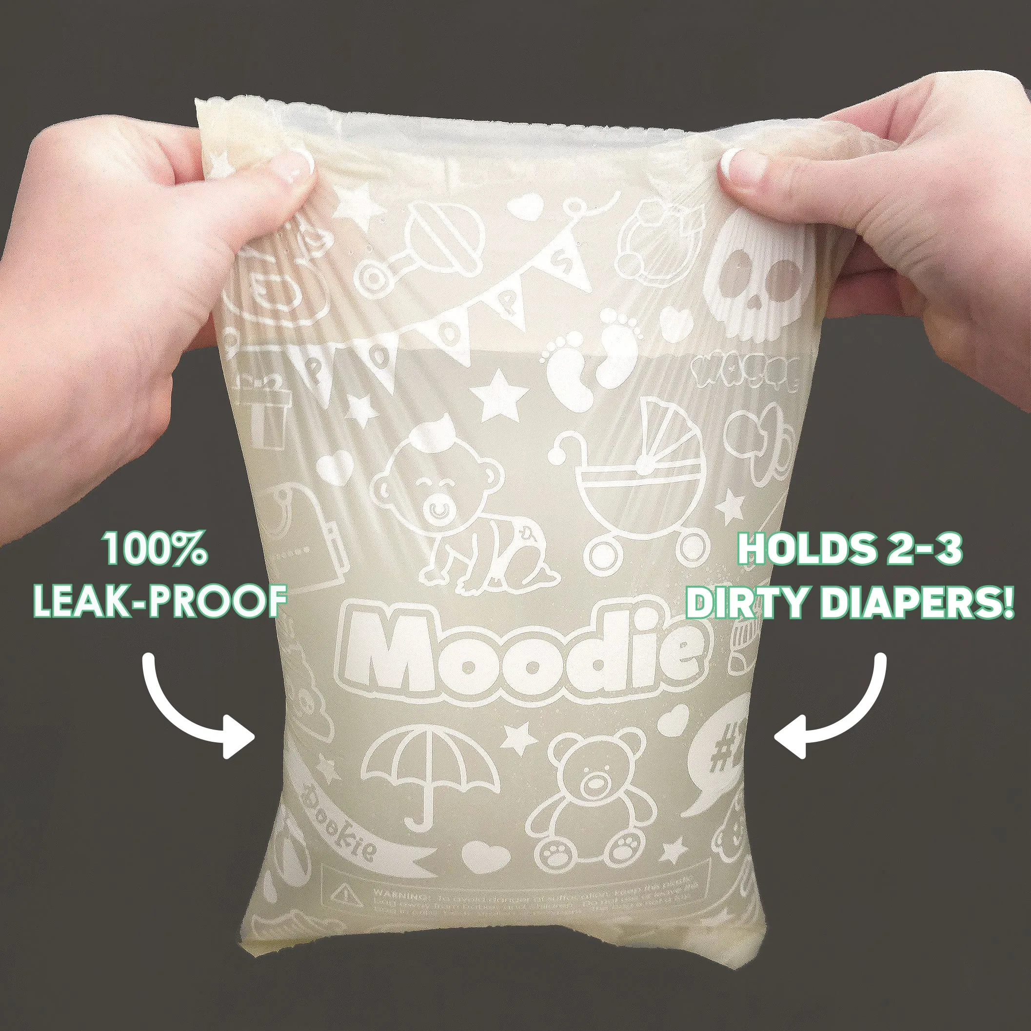 Teddy Bear Disposable Diaper Bags Dispenser COMBO PACK | 105 LAVENDER SCENTED Baby Poop Bags TOTAL & 1x Dispenser (LAVENDER SKY)